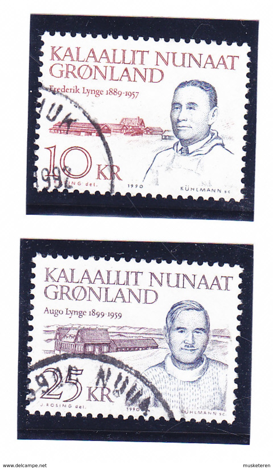 Greenland 1990 Afa 209-10 10 & 25 Kr Politikere Pænt Stemplet Nice Cancel ! - Gebruikt