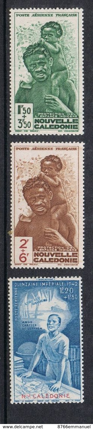 NOUVELLE-CALEDONIE AERIEN N°36 A 38 N** - Unused Stamps