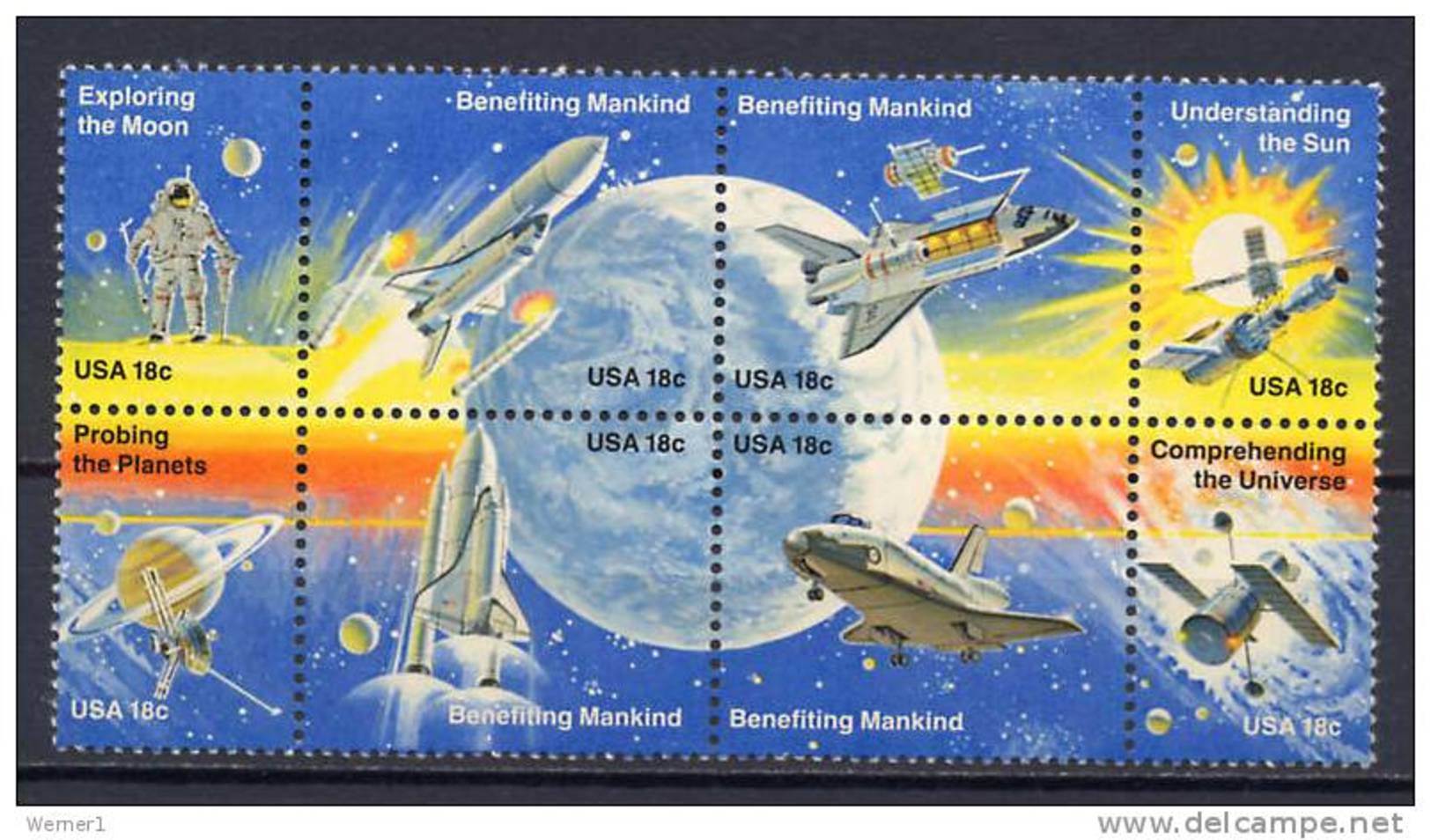 USA 1981 Space Block Of 8 MNH - United States