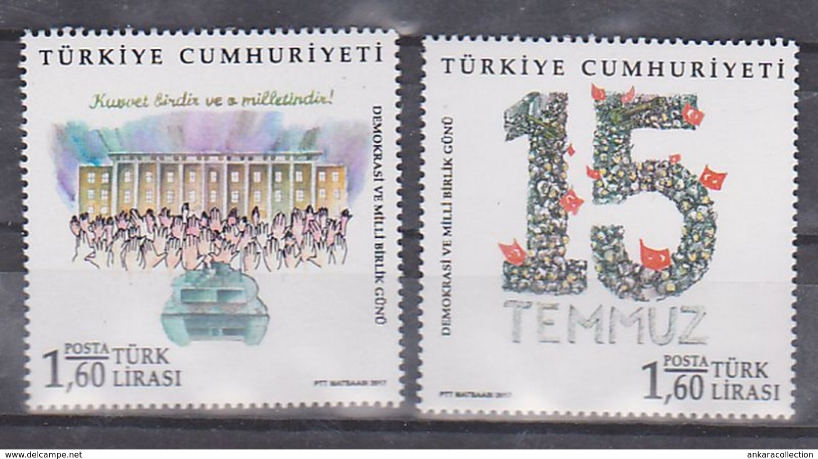 AC - TURKEY STAMP - DEMOCRACY AND NATIONAL SOLIDARITY DAY  MNH 15 JULY 2017 - Nuevos