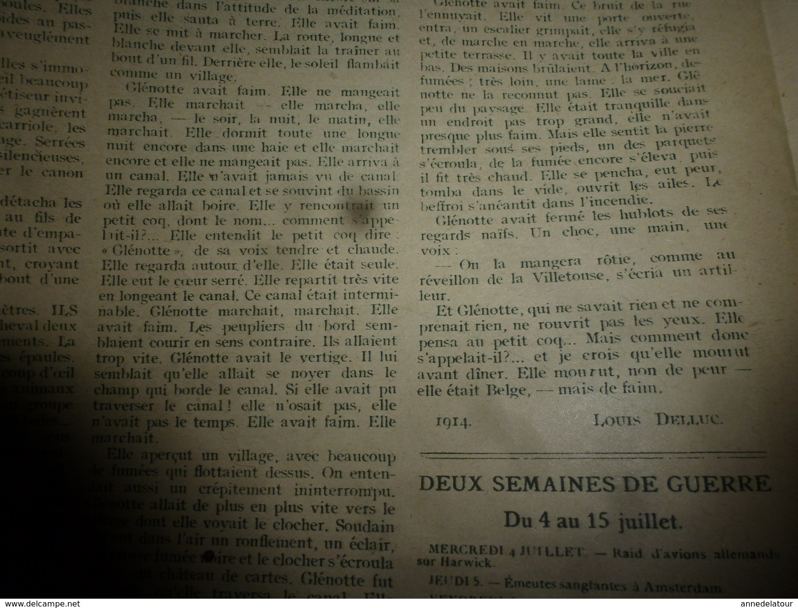 1917 J'AI VU: Héroïque Mme Pellequer à Quesmy;PENSYLVANIA;La foudre bizarre;Une héroïque poule belge;Guerriers Cafres