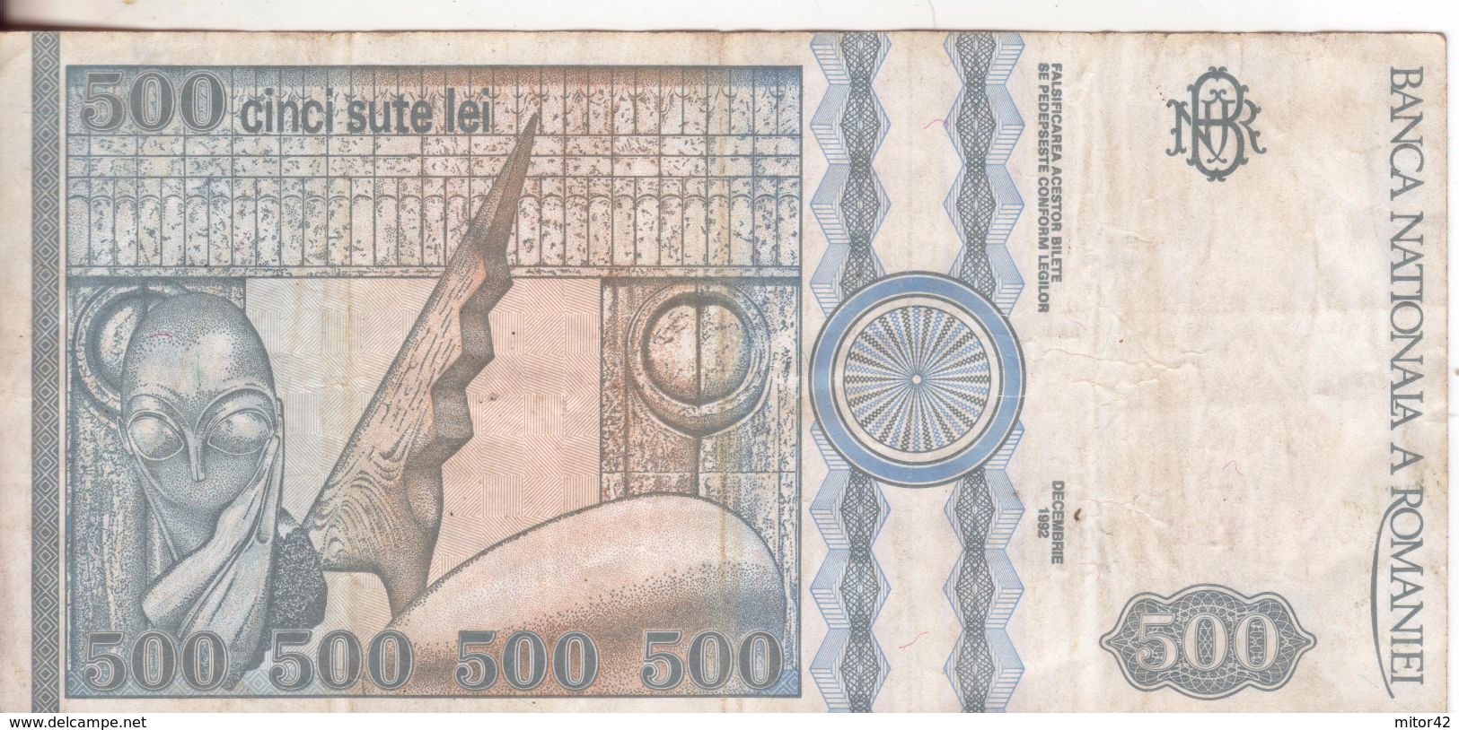 59-Romania-Cartamoneta-Banconota Circolata 500 Lei-Stato Di Conservazione: Più Che Mediocre - Rumania