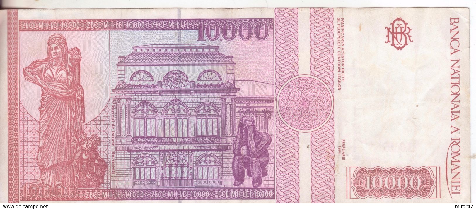62-Romania-Cartamoneta-Banconota Circolata 10.000 Lei-Stato Di Conservazione: Buono - Roumanie