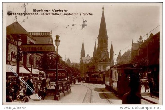 Charlottenburg (1000) Hardenbergstrasse Kaiser Wilhelm Ged&auml;chtnis Kirche Stra&szlig;enbahn I-II - Sonstige & Ohne Zuordnung