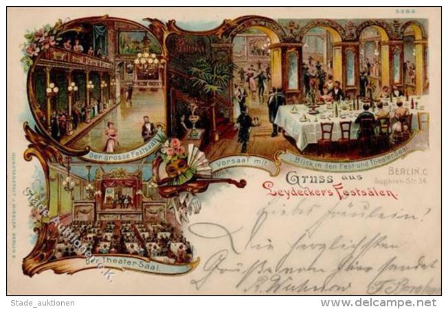 Berlin (1000) Gasthaus Leydecker Lithographie 1904 I-II - Sonstige & Ohne Zuordnung