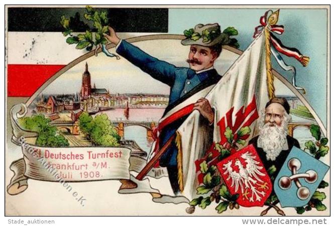 FRANKFURT/Main - XI. DEUTSCHES TURNFEST 1908 - Pr&auml;gekarte Mit S-o I-II - Gymnastik