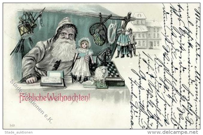 SCHACH - Weihnachtslitho - Weihnachtstand Mit Spielzeug Und SCHACHBRETT, 1906 I-II Jouet - Schach