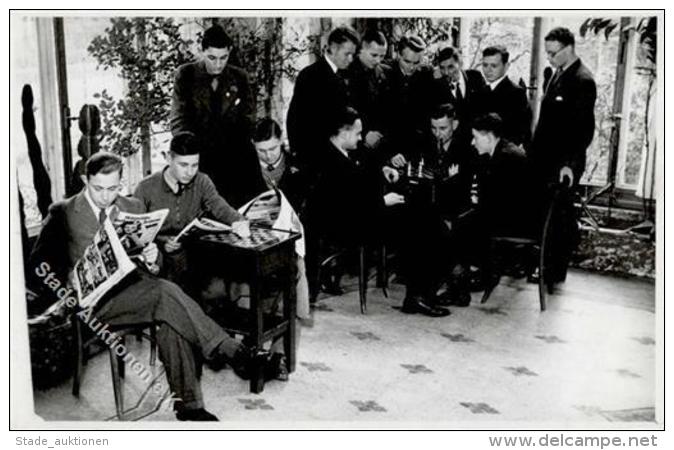 SCHACH - Foto-Ak FRANKFURT/Main - Kameradschaftshaus Langemarck 1935 - Kameraden Beim Schachspiel! I - Schach