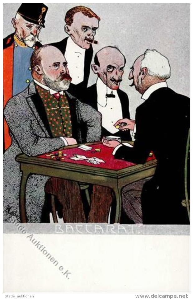 SPIEL - KARTENSPIEL BACCARAT, K&uuml;nstlerkarte Sign. Kober (BKW 870-15) I - Sonstige & Ohne Zuordnung