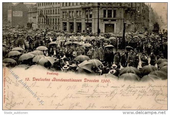 Sch&uuml;tzenfest Dresden (O8000) Festzug 1900 I-II (fleckig) - Waffenschiessen