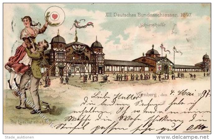 N&Uuml;RNBERG - XII. DEUTSCHES BUNDESSCHIESSEN 1897 - Schiesshalle I-II - Waffenschiessen