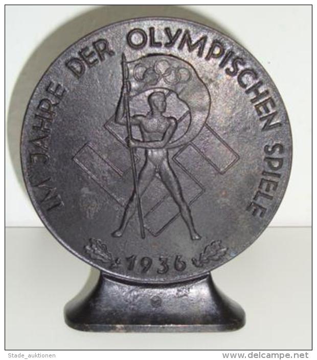 Olympiade 1936 Berlin Tischrelief Bronze &Oslash; 11,5 Cm I-II - Olympische Spiele
