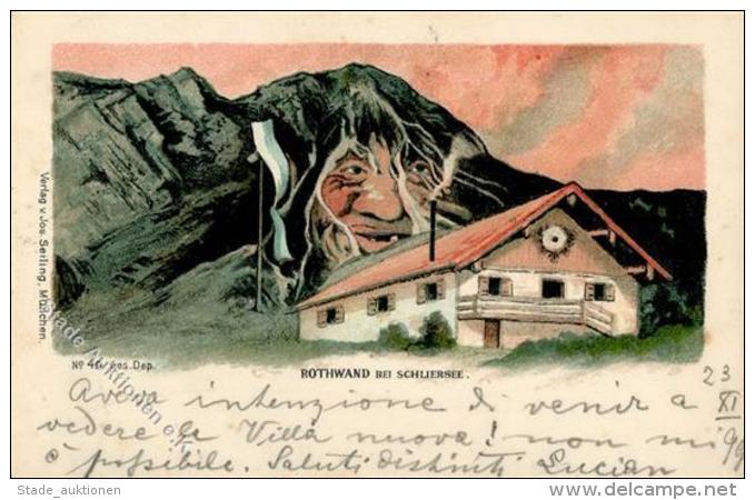 Berggesicht Rothwand Bei Schliersee K&uuml;nstlerkarte 1899 I-II - Sonstige & Ohne Zuordnung
