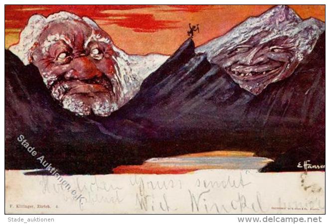 Berggesichter Sign. Hansen Altmann Und Papa Sentis 1898 I-II (fleckig) Face &agrave; La Montagne - Sonstige & Ohne Zuordnung