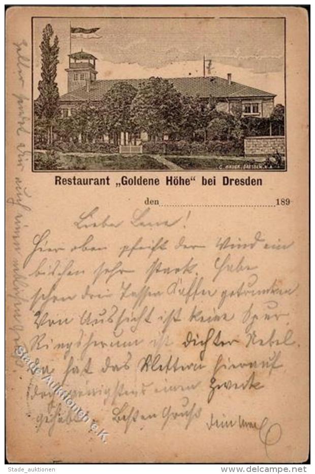 Vorl&auml;ufer 1895 Gasthaus Goldene H&ouml;he Bei Dresden II (kleiner Einriss) - Ohne Zuordnung