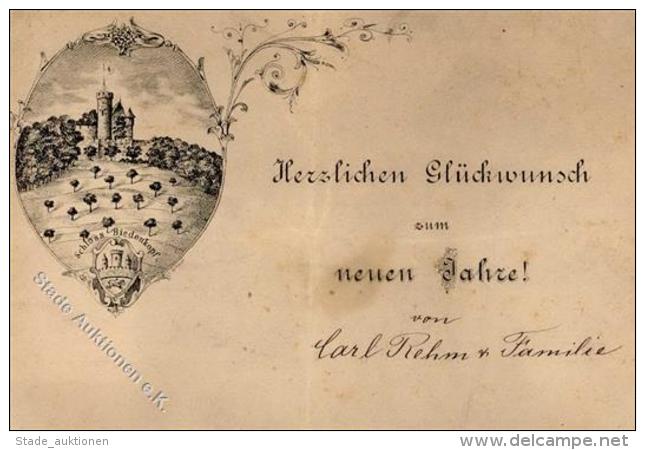 Vorl&auml;ufer Schlos Biedenkopf Neujahr  1883 I-II (fleckig) Bonne Annee - Ohne Zuordnung