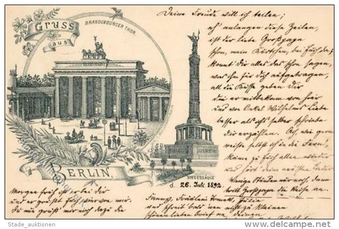 Vorl&auml;ufer Berlin (1000) Brandenburger Tor 1892 I-II - Ohne Zuordnung