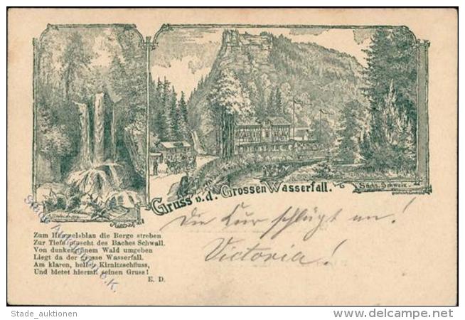 Vorl&auml;ufer Bad Schandau (O8320) Grosser Wasserfall S&auml;chs. Schweiz 1895 I-II - Ohne Zuordnung