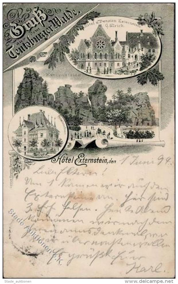 Vorl&auml;ufer Bad Meinberg (4934) Hotel Externstein Horn 1894 I-II (fleckig) - Ohne Zuordnung