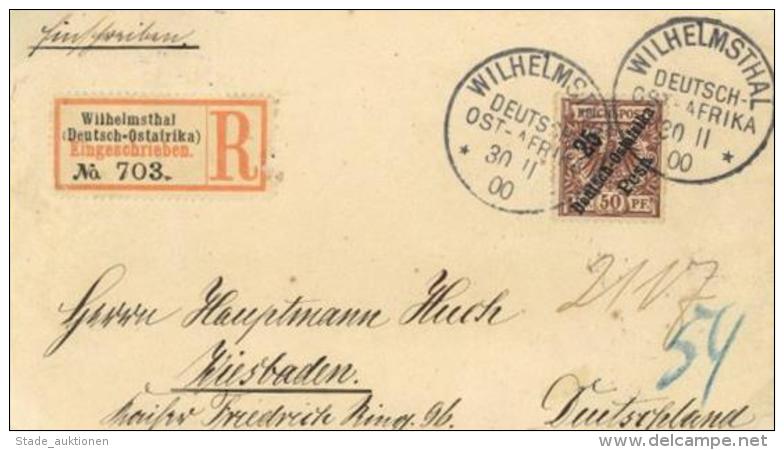Kolonien Deutsch-Ostafrika 5 Pfg. Krone/Adler Stpl. Wilhelmsthal 30.11.00 R-Brief I-II Colonies - Ohne Zuordnung