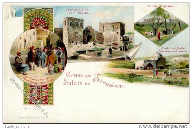 Kolonien PAL&Auml;STINA - Litho Gruss Aus JERUSALEM I Colonies Montagnes - Ohne Zuordnung