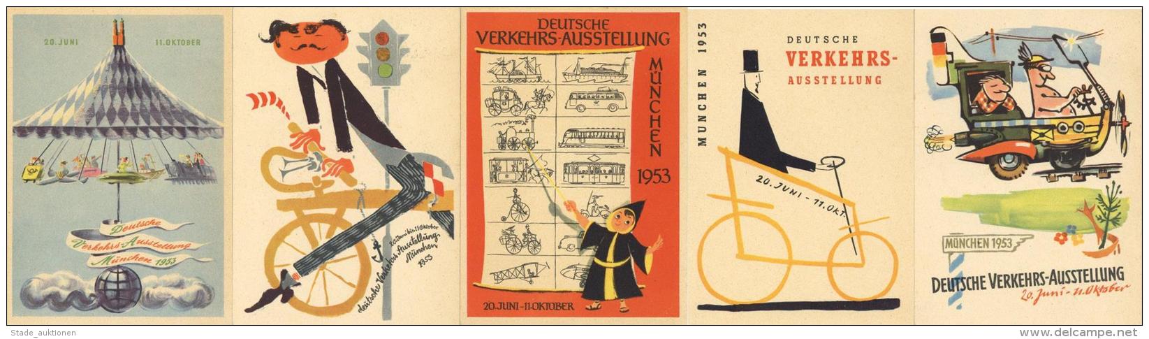 Verkehr M&uuml;nchen (8000) Verkehrsausstellung 1953 Lot Mit 9 Ansichtskarten I-II - Eisenbahnen