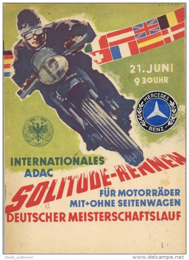 Motorrad Stuttgart (7000) 1 Programmheft Intern. ADAC Solitude Rennen 1953 II (fleckig) - Motorräder