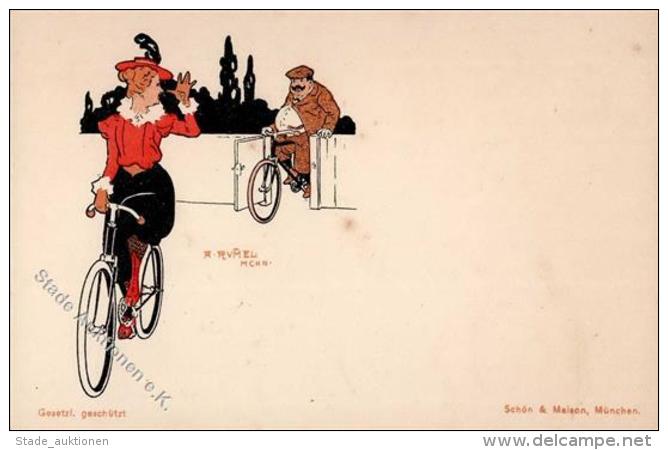 Fahrrad Sign. Rummel, A. K&uuml;nstler-Karte I-II (fleckig) Cycles - Sonstige & Ohne Zuordnung