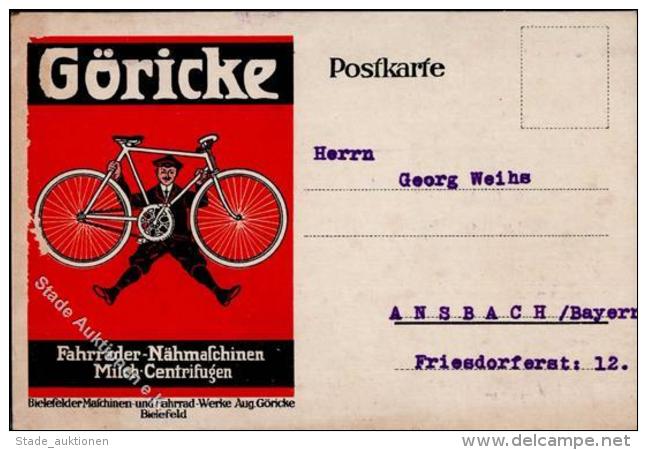 Fahrrad Bielefeld (4800) G&ouml;ricke Werbe AK I-II (fleckig) Cycles - Sonstige & Ohne Zuordnung