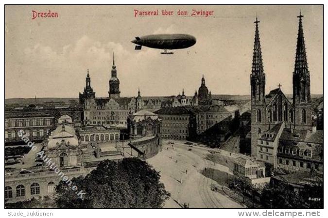 Parseval Dresden (O8000) &uuml;ber Dem Zwinger 1911 I-II - Zeppeline