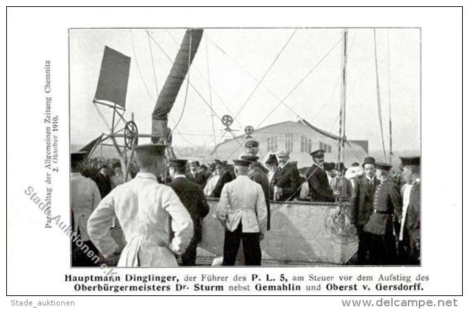 Parseval Chemnitz (O9000) Hauptmann Dinglinger Der F&uuml;hrer Des PL 5 U. Oberb&uuml;rgermeister Dr. Sturm I-II - Zeppeline