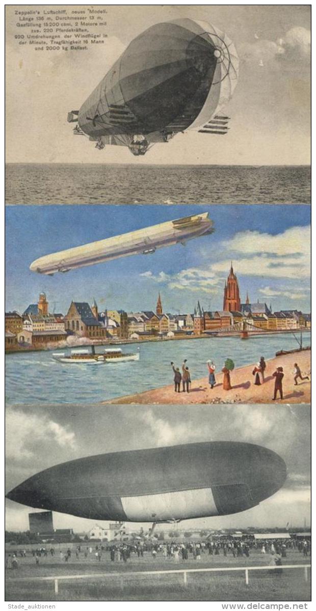Zeppelin Parseval Lot Mit 4 Ansichtskarten I-II Dirigeable - Zeppeline