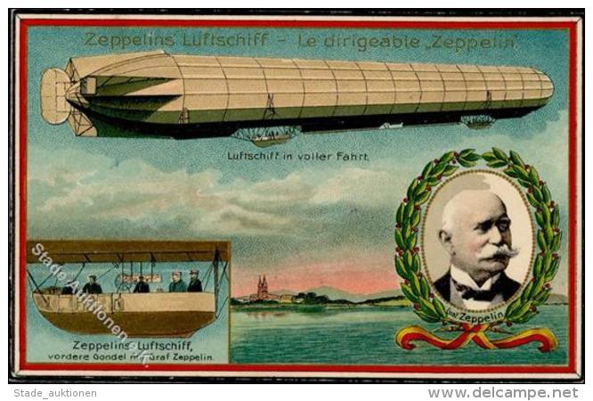 Zeppelin Graf Zeppelin  Lithographie 1909 I-II (Rei&szlig;nagelloch) Dirigeable - Airships