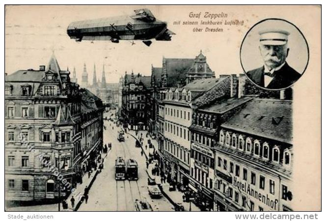 Zeppelin Dresden (O8000) 1914 I-II (fleckig) Dirigeable - Zeppeline