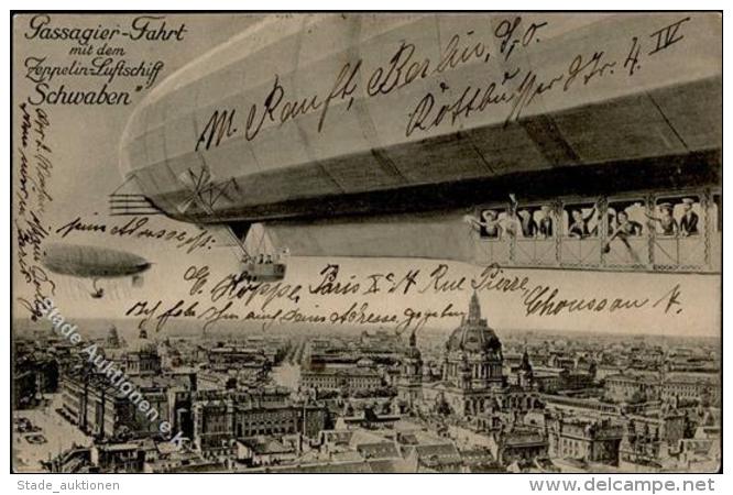 Zeppelin Berlin (1000) LZ Schwaben Passagierfahrt 1911 I-II Dirigeable - Zeppeline