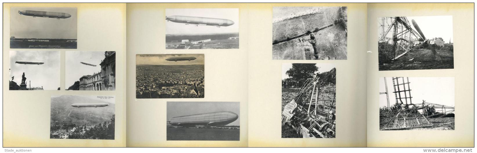 Zeppelin Album Mit Circa 20 Alten Ansichtskarten, Dazu &uuml;ber 200 Abfotografierte Fotos (neueren Datums), Toll Im Alb - Zeppeline