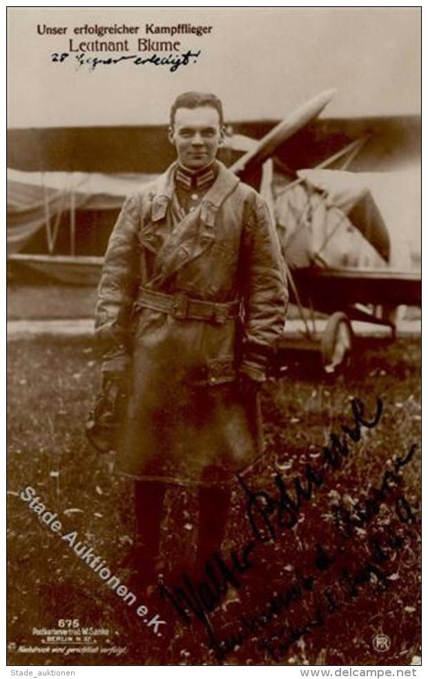 Sanke Piloten Nr. 675 Leutnant Blume Mit Unterschrift Foto-Karte I-II - Sonstige & Ohne Zuordnung