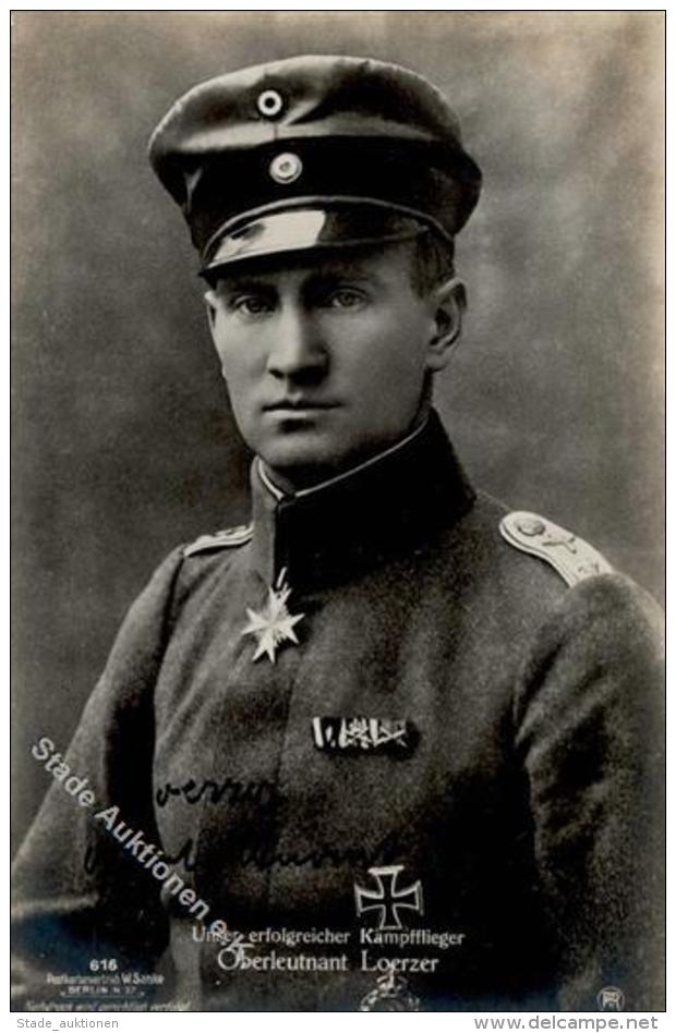 Sanke Piloten Nr. 616 Oberleutnant Loerzer Mit Unterschrift Foto-Karte I-II - Sonstige & Ohne Zuordnung