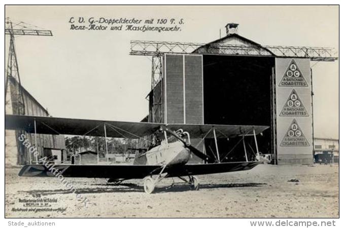 Sanke, Flugzeug Nr. 436 L. V. G. Doppeldecker Mit 150 PS Benz Motor U. Maschinengewehr Foto AK I- Aviation - Sonstige & Ohne Zuordnung