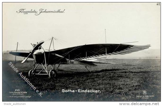 Sanke, Flugzeug Nr. 245 Gotha Eindecker Flugplatz Johannisthal Foto AK I- Aviation - Sonstige & Ohne Zuordnung