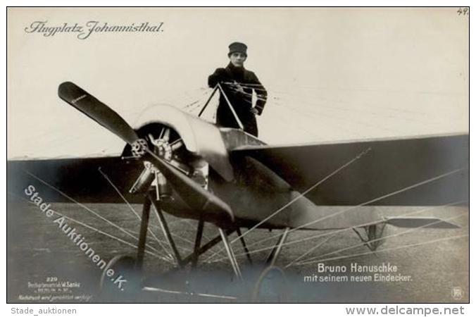 Sanke, Flugzeug Nr. 229 Bruno Hanuschke Mit Seinem Neuen Eindecker Flugplatz Johannisthal Foto AK I- Aviation - Sonstige & Ohne Zuordnung