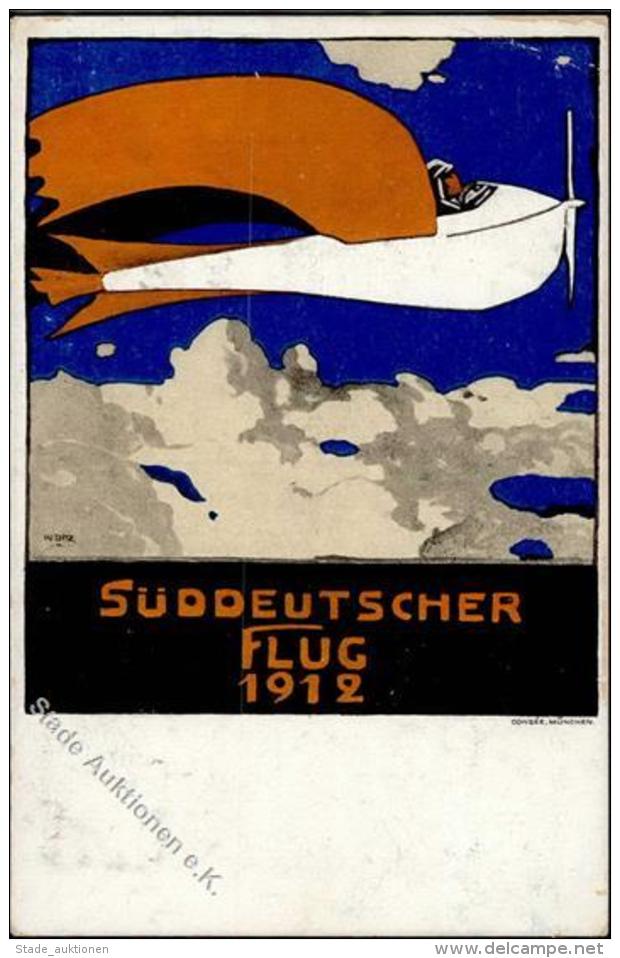 Flugereignis S&uuml;ddeutscher Flug 1912 I-II (kl. Stauchung) Aviation - Sonstige & Ohne Zuordnung