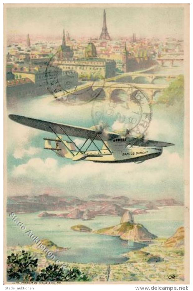 Air France Rio De Janeiro Brasilien Flugzeug Santos Dumont I-II Aviation - Weltkrieg 1939-45