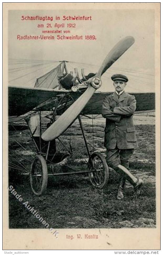 Flugzeug Vor 1945 Schweinfurt (8720) Ing. W. Kanliz Schauflugtag Veranstalter Radfahrer Verein 1912 I-II Aviation - Weltkrieg 1939-45