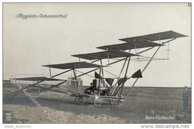 Flugzeug Vor 1945 Merx F&uuml;nfdecker Flugplatz Johannisthal Foto AK I-II Aviation - Weltkrieg 1939-45