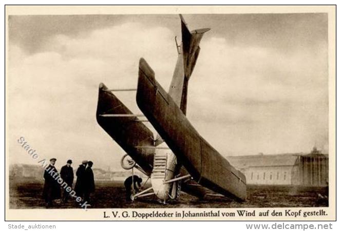 Flugzeug Vor 1945 Johannisthal (O1197) L. V. G. Doppeldecker Vom Wind Auf Den Kopf Gestellt I-II Aviation - Weltkrieg 1939-45