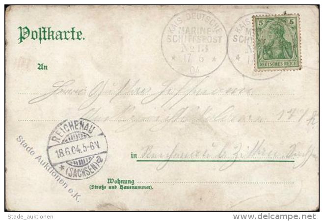 Marine Schiffspost Stempel Kais. Deutsche Marine Schiffspost Nr. 13 17.6.04 II (Ecken Abgestossen, Fleckig) - Sonstige & Ohne Zuordnung