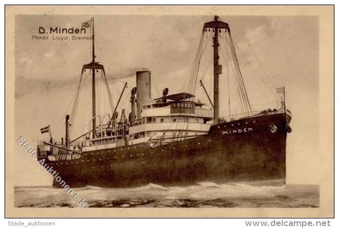 Schiff D. Minden Nordd. Lloyd Bremen Ansichtskarte I-II (Marke Entfernt) Bateaux Bateaux - Sonstige & Ohne Zuordnung