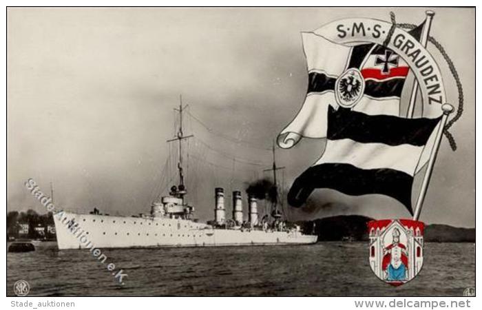 Schiff Kreuzer WK I SMS Graudenz Foto-Karte I-II Bateaux Bateaux - Weltkrieg 1914-18