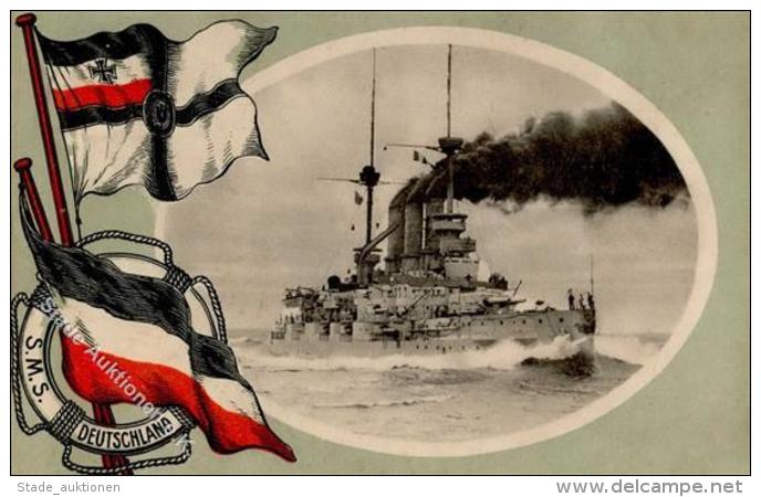 Marine - Galerie SMS Deutschland Schwarz-Wei&szlig;-Rot 1910 I-II - War 1914-18